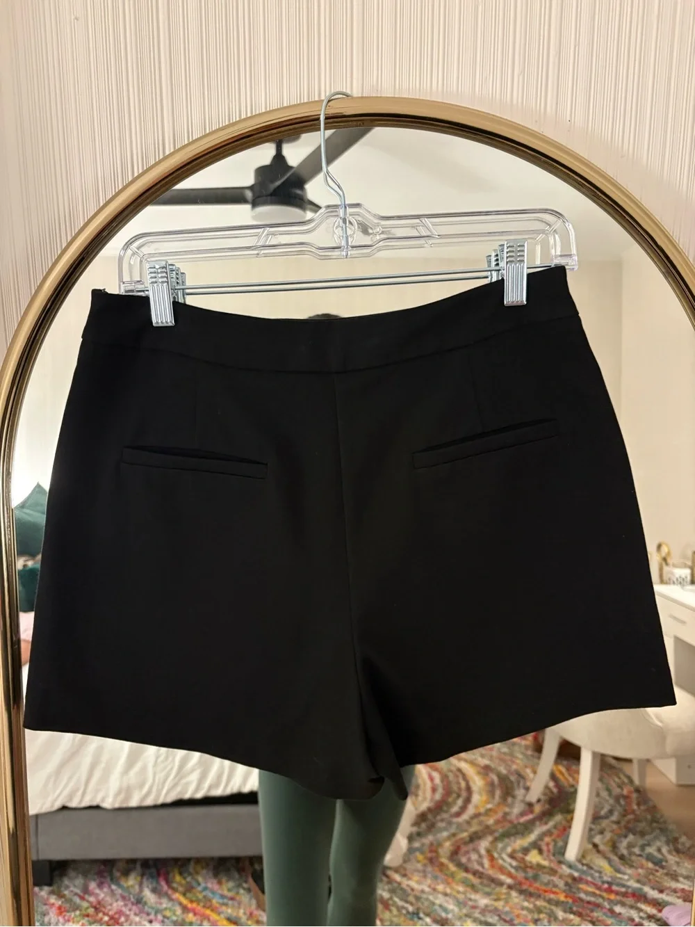 Classic Black Tailored Skort with Flap Pockets